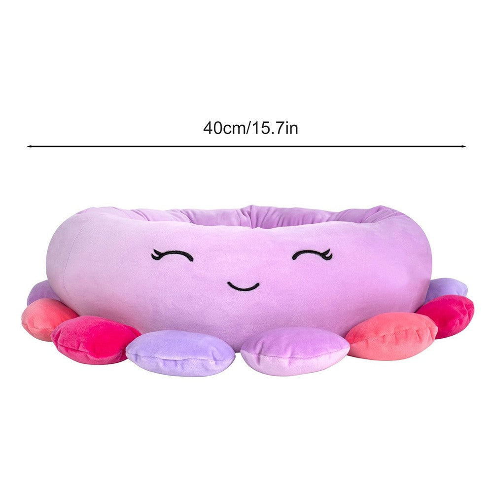 40cm Cartoon Octopus Pet Bed Cat Dog Calming Sleeping Bed Plush Pet Bed Pet Kennel Bed