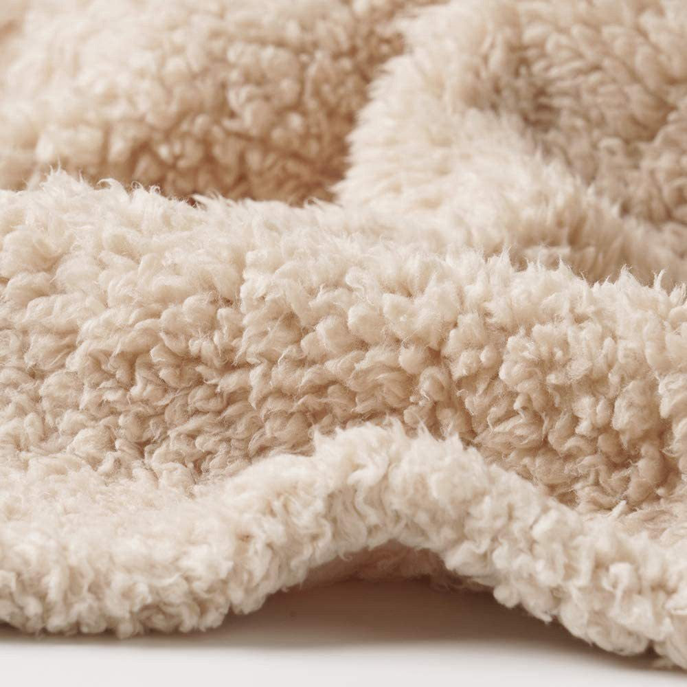 Winter Pet Blanket Dog Warm Blanket Cat Fluffy Plush Blanket Throw 100x80cm Beige