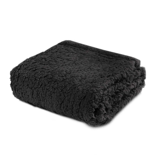 Winter Pet Blanket Dog Warm Blanket Cat Fluffy Plush Blanket Throw 100x80cm Black