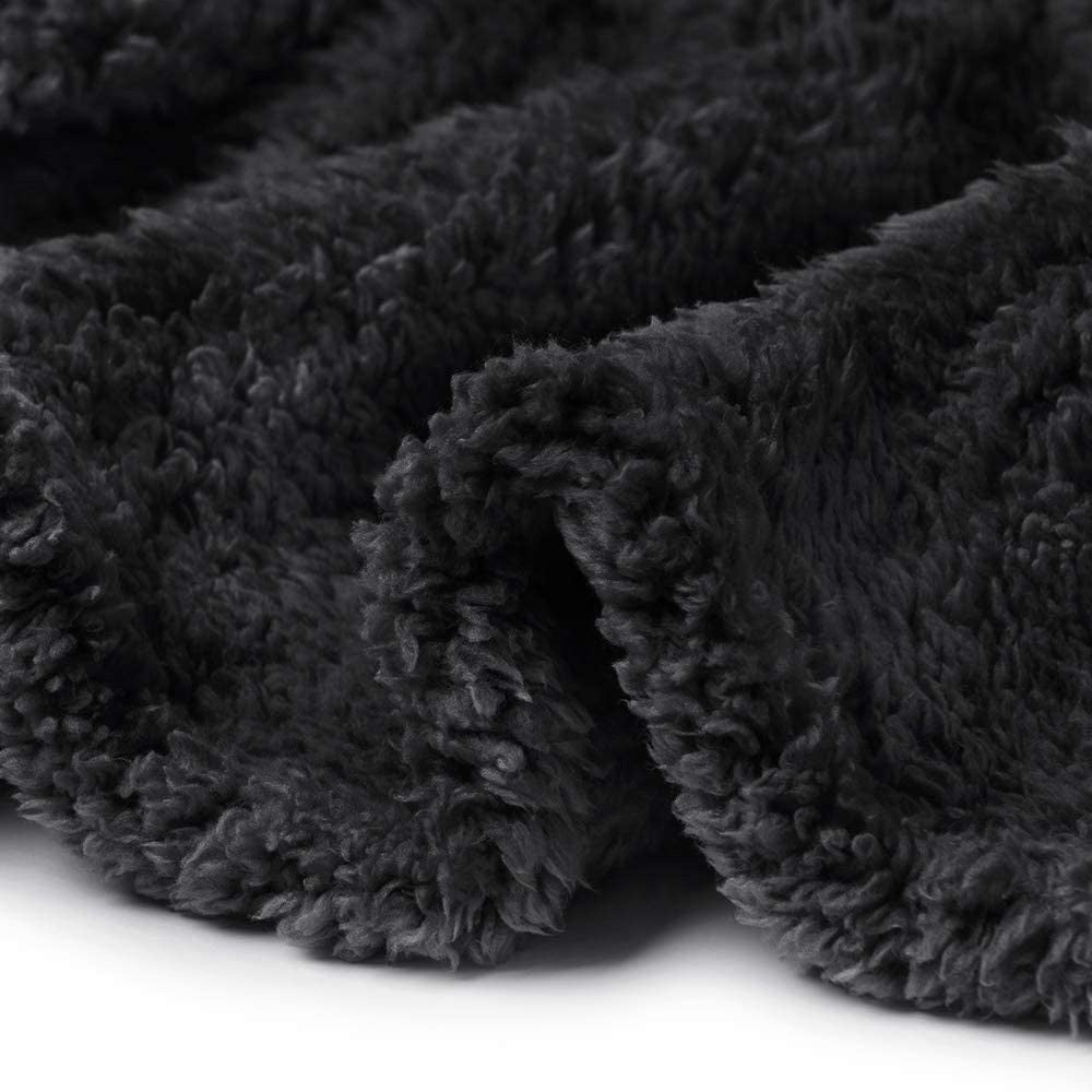 Winter Pet Blanket Dog Warm Blanket Cat Fluffy Plush Blanket Throw 100x80cm Black