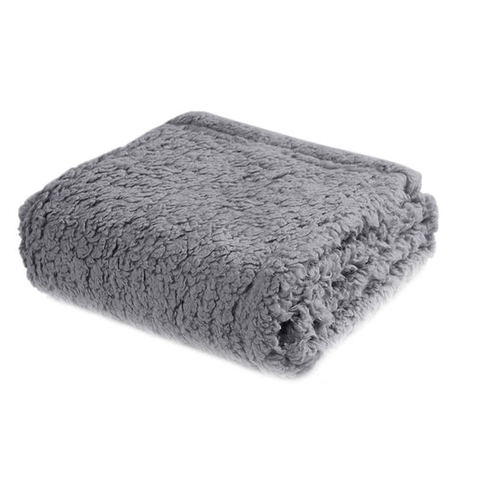 80x60cm Washable Pet Winter Warm Blanket Cat Dog Soft Blanket Fluffy Throw Blanket Grey