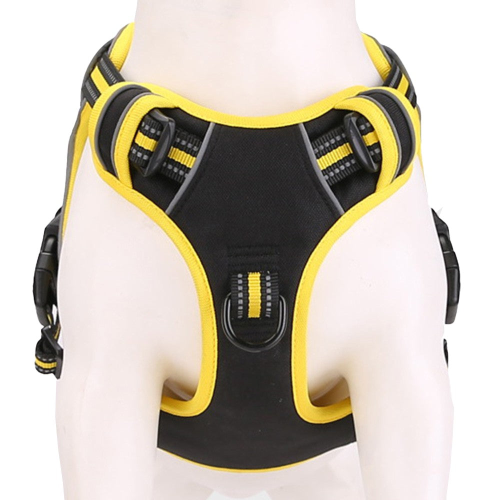 No Pull Dog Harness and Leash Set Adjustable Reflective Pet Vest Yellow M