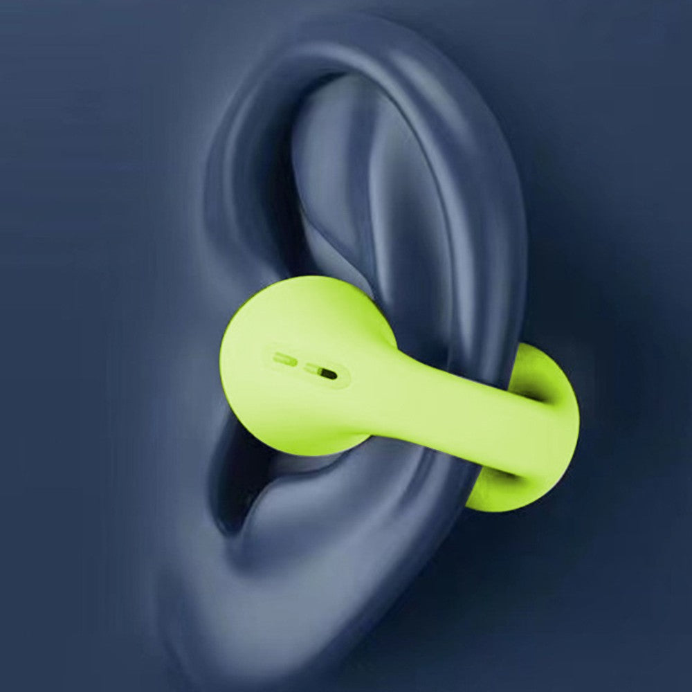 Bluetooth 5.3 Bone Conduction Headphones TWS Ear-Clip Earbuds Wireless Sports Headset Green