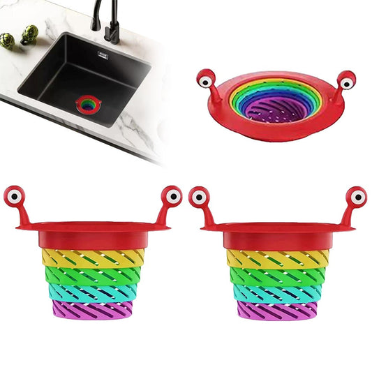 2Pcs Retractable Kitchen Sink Strainer Multicolor Kitchen Residue Filter Sink Food Catcher Sink Stopper