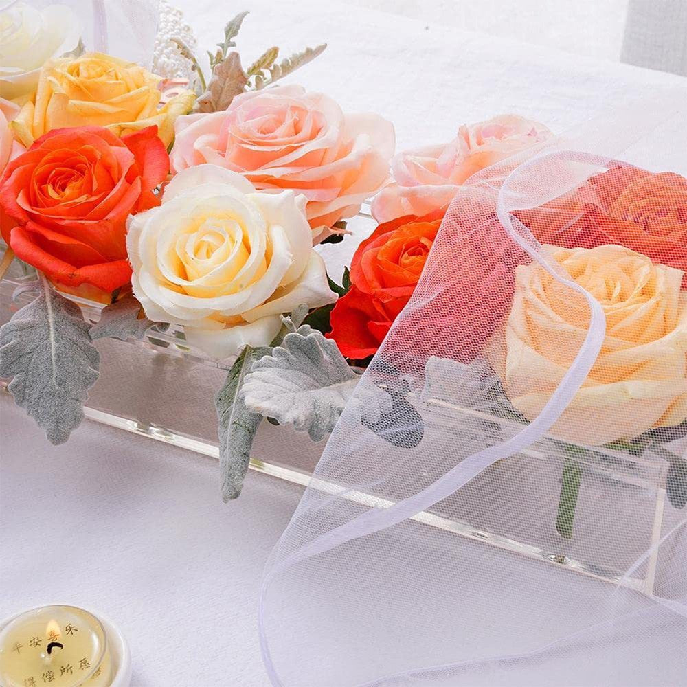 10-Hole Rectangular Acrylic Flower Vase Clear Floral Centerpiece Vase for Dining Table Wedding Tables Decorative Vase Home Decor