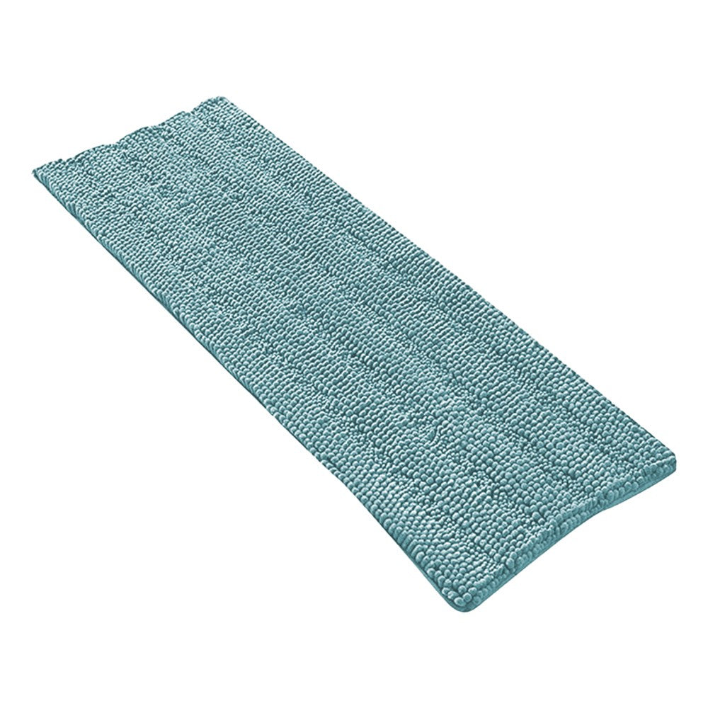 122x43cm Chenille Bath Mat Non Slip Floor Mat Thick Striped Shag Runner Aqua Green