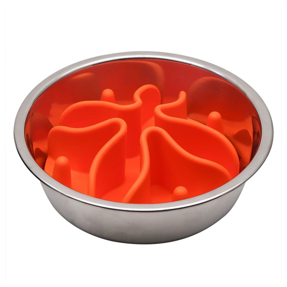 Pet Slow Feeder Dog Bowls Insert Licking Mat Silicone Pet Slow Feeding Mat Orange
