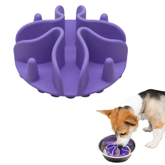 Pet Slow Feeder Dog Bowls Insert Licking Mat Silicone Pet Slow Feeding Mat Purple