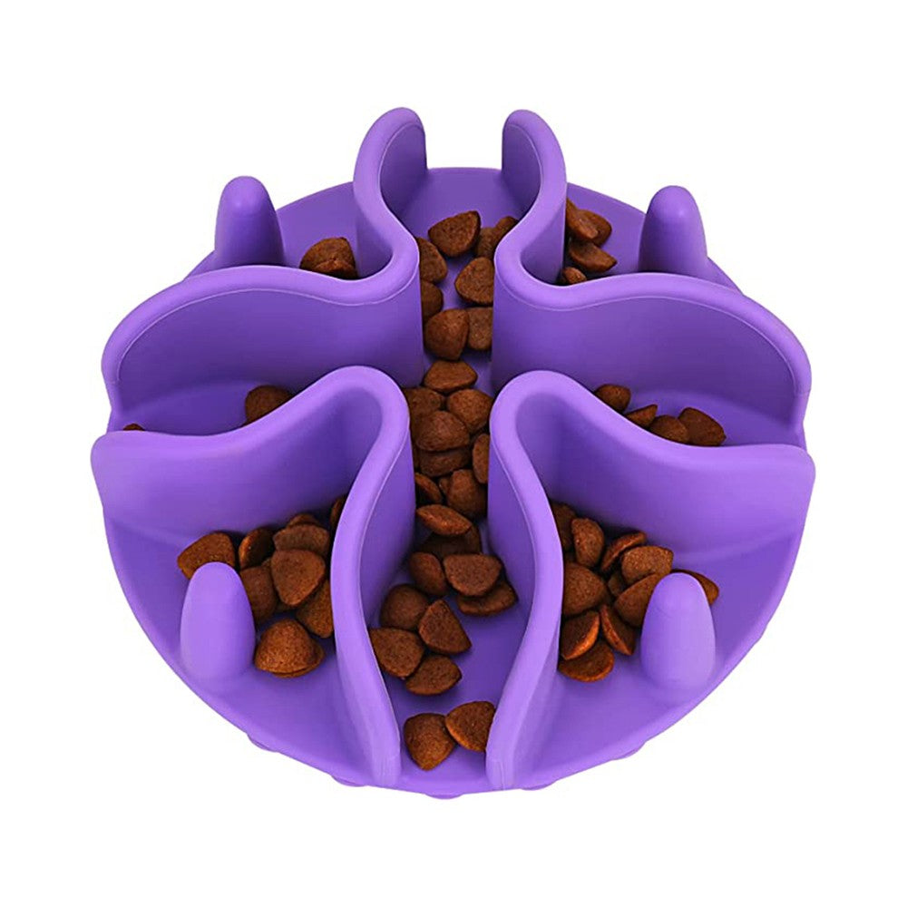 Pet Slow Feeder Dog Bowls Insert Licking Mat Silicone Pet Slow Feeding Mat Purple