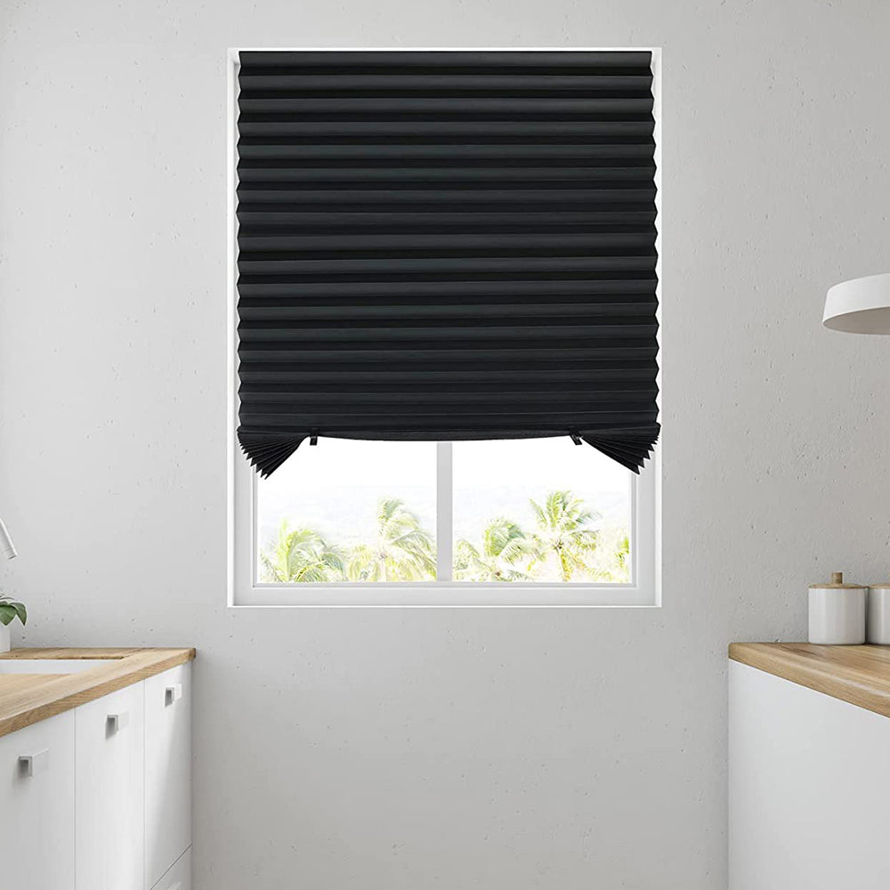 150x90cm Black Window Shades Pleated Blinds Light Blocking Pleated Shades
