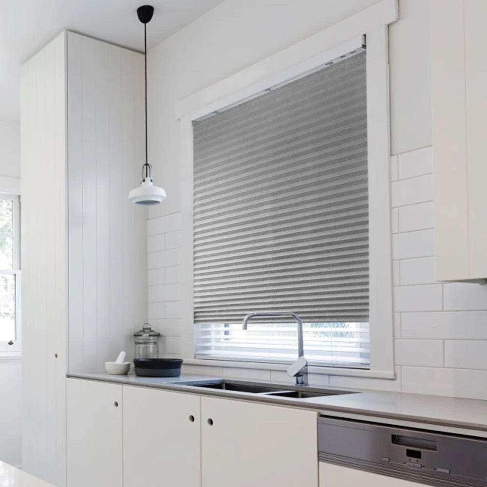 150x60cm Grey Window Shades Pleated Blinds Light Blocking Pleated Shades