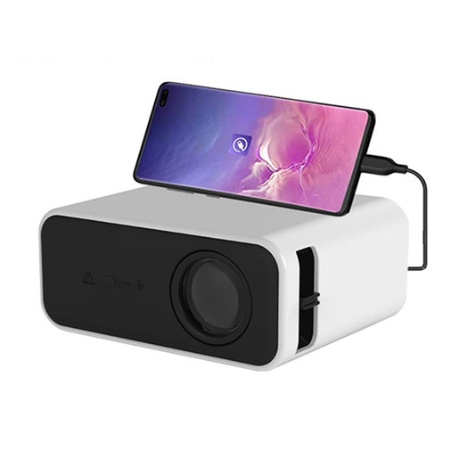 240P Portable USB Mini Projector Home Projector Movie Video Projector White