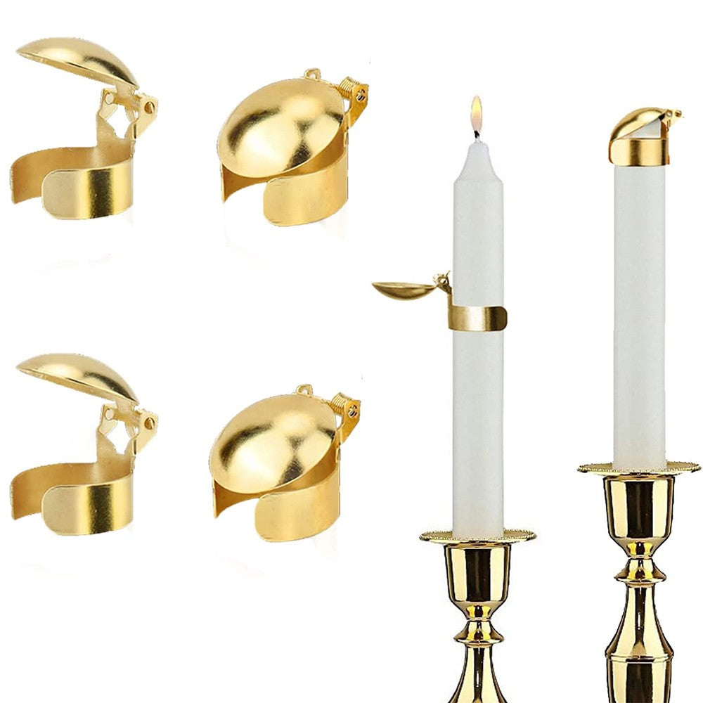 4Pcs Automatic Candle Snuffer Extinguisher Candle Wick Flame Extinguisher Candle Care Kit Gold
