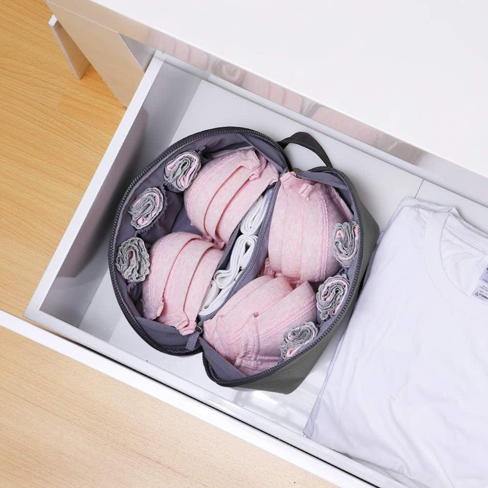 Travel Underwear Storage Bag Portable Bra Packing Organizer Lingerie Pouch Grey