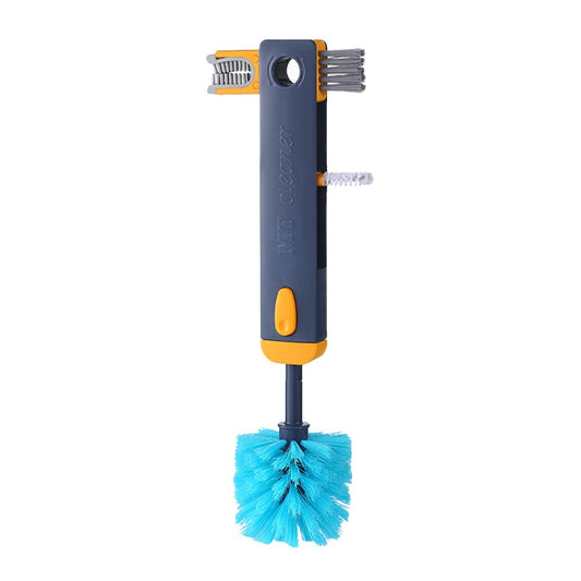 4-in-1 Retractable Cup Cleaning Brush Multifunctional Cup Crevice Cleaning Brush Blue