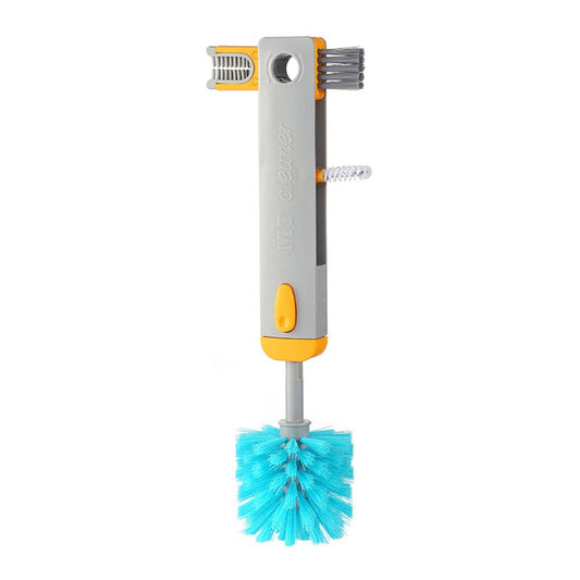 4-in-1 Retractable Cup Cleaning Brush Multifunctional Cup Crevice Cleaning Brush Grey