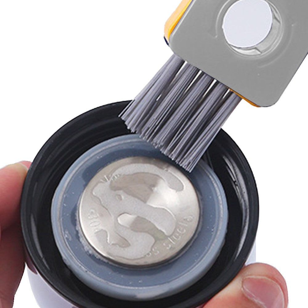 4-in-1 Retractable Cup Cleaning Brush Multifunctional Cup Crevice Cleaning Brush Grey