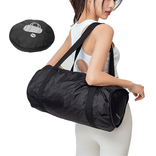 Foldable Duffel Bag Sports Gym Bag Yoga Bag with Inner Pocket Black