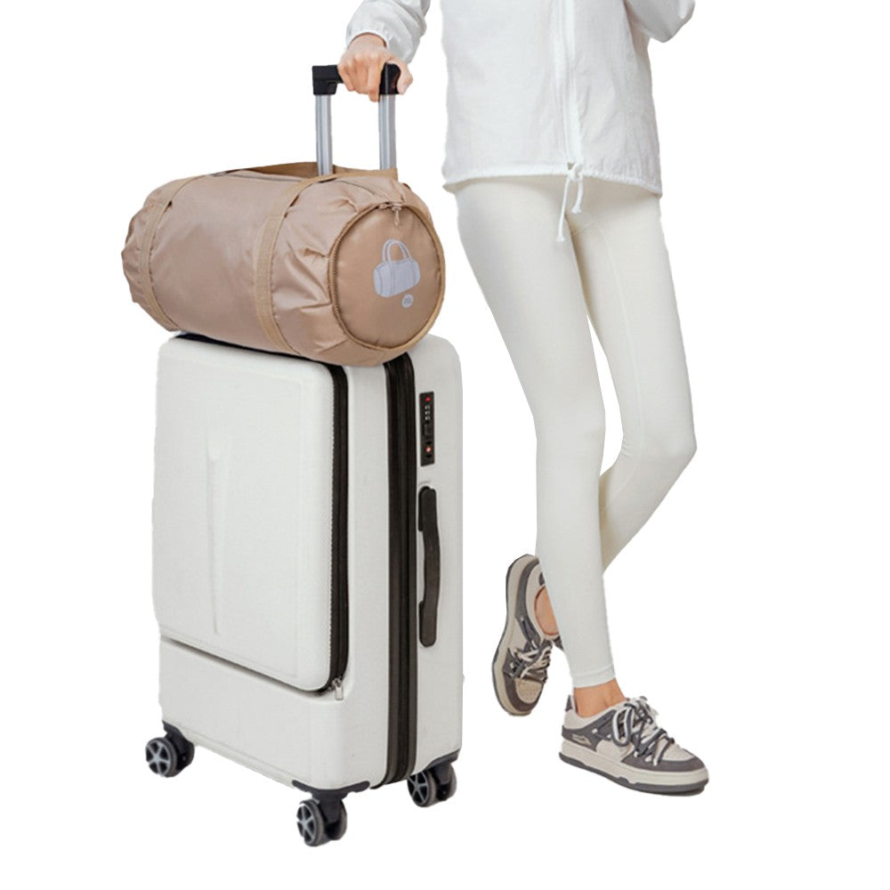 Foldable Duffel Bag Sports Gym Bag Yoga Bag with Inner Pocket Khaki
