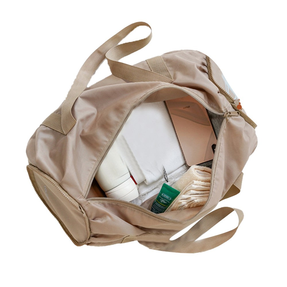 Foldable Duffel Bag Sports Gym Bag Yoga Bag with Inner Pocket Khaki