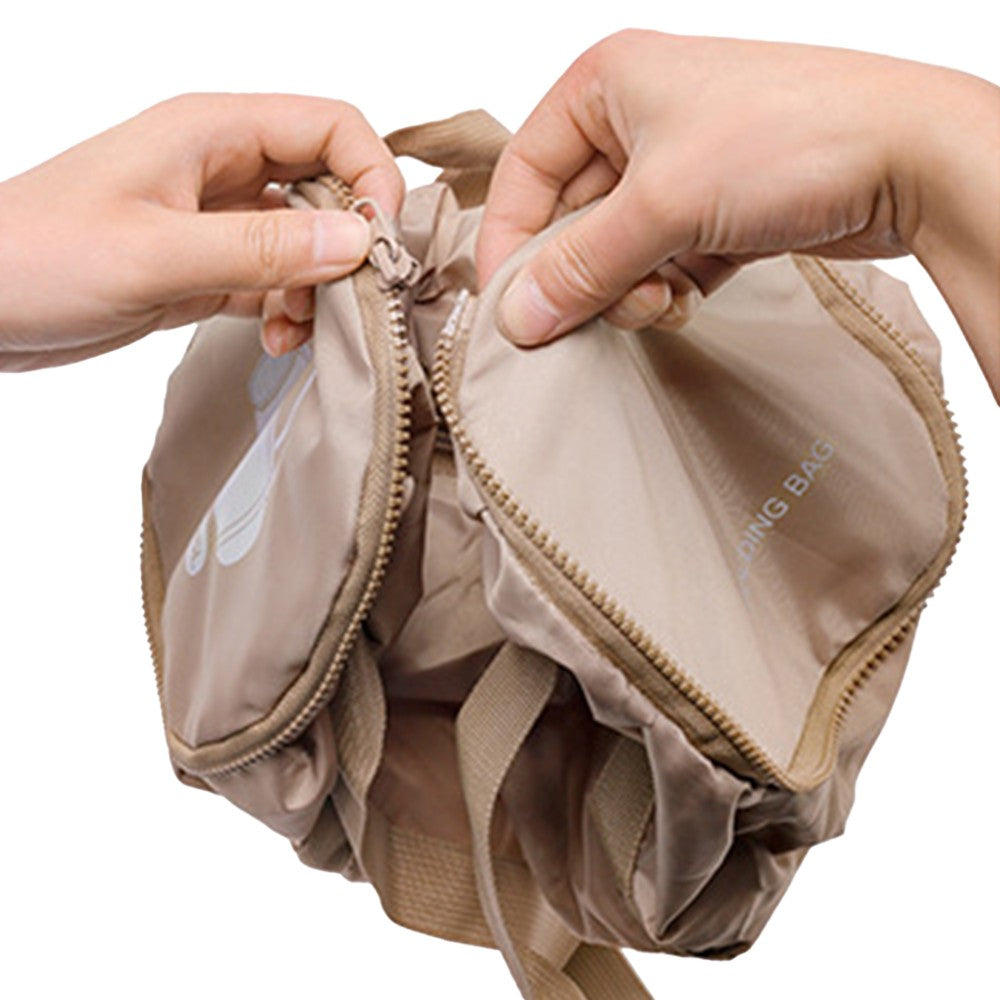 Foldable Duffel Bag Sports Gym Bag Yoga Bag with Inner Pocket Khaki