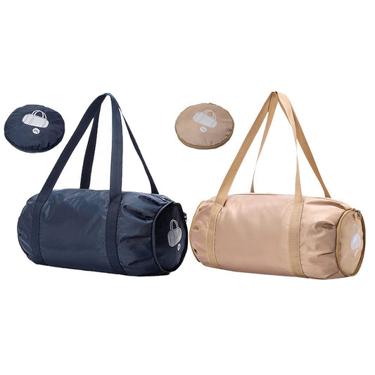 2 X Foldable Duffel Bag Sport Gym Bag Yoga Bag with Inner Pocket Black Navy Blue