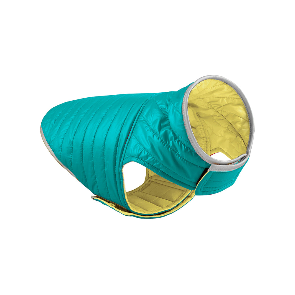 Reversible Dog Jacket Pet Winter Coat Pet Warm Vest Cyan M