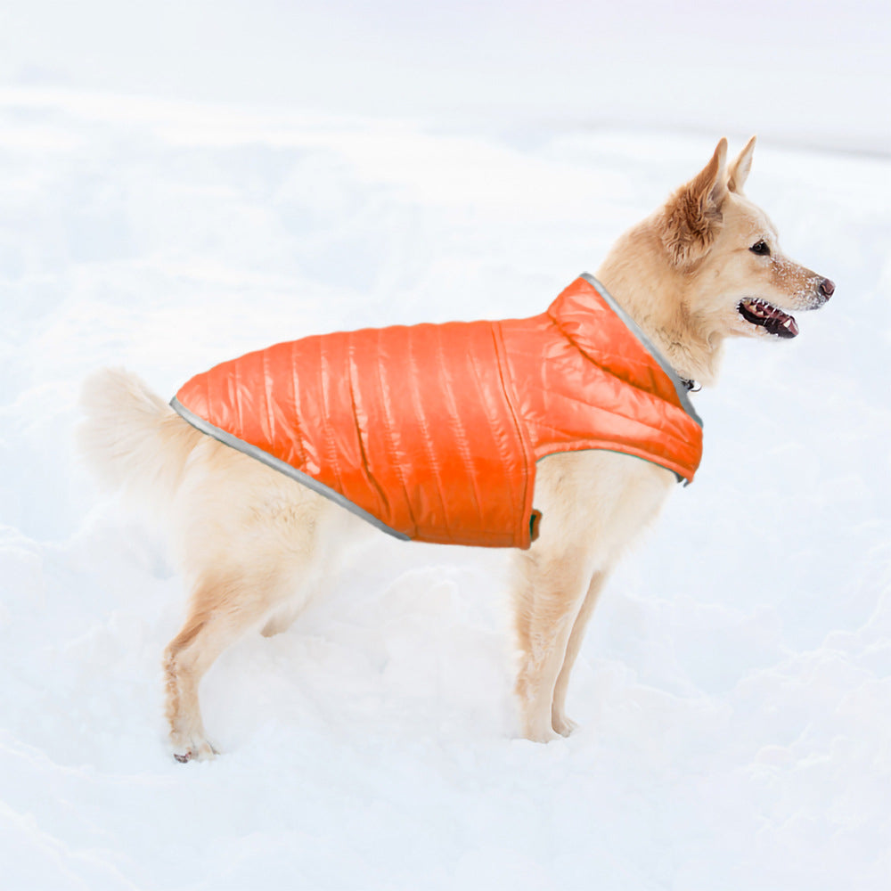 Reversible Dog Jacket Pet Winter Coat Pet Warm Vest Orange XL