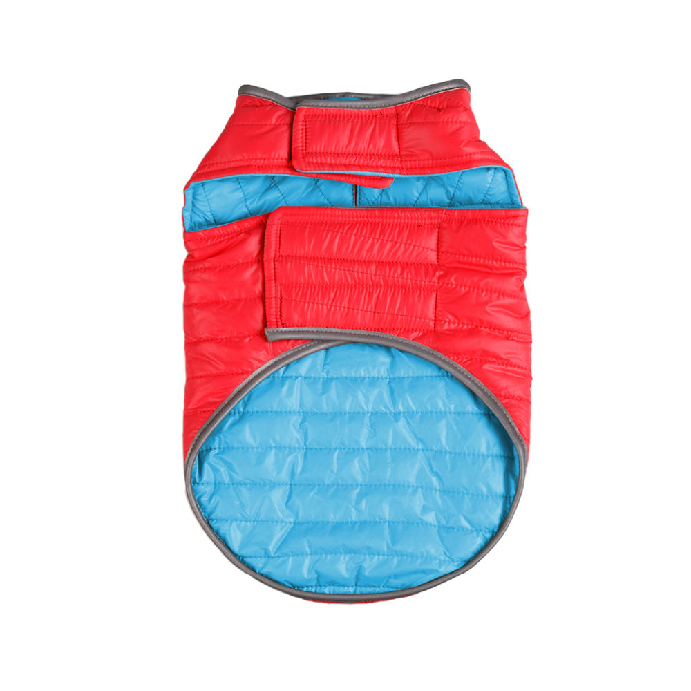 Reversible Dog Jacket Pet Winter Coat Pet Warm Vest Red XL