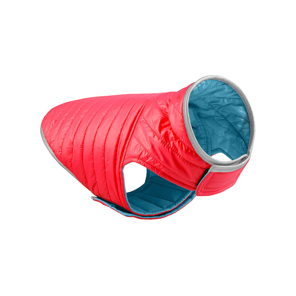 Reversible Dog Jacket Pet Winter Coat Pet Warm Vest Red M