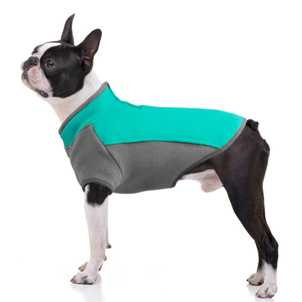 Fleece Dog Vest Jacket Pullover Dog Sweaters Pet Fleece Clothes Cyan L