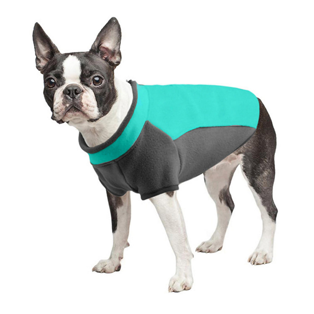 Fleece Dog Vest Jacket Pullover Dog Sweaters Pet Fleece Clothes Cyan L