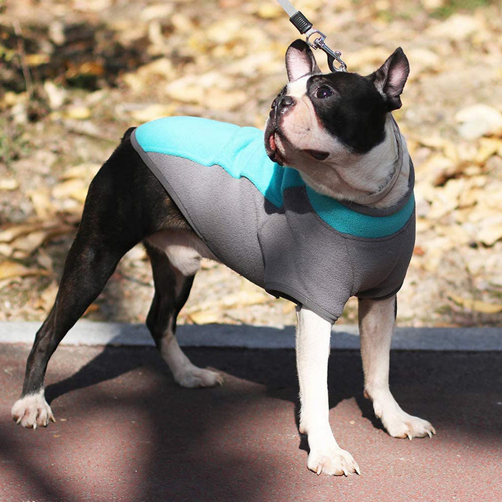Fleece Dog Vest Jacket Pullover Dog Sweaters Pet Fleece Clothes Cyan M