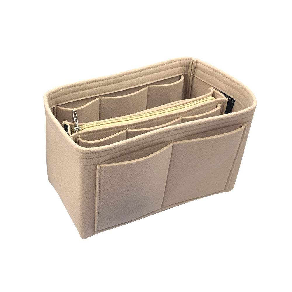 22x11x13cm Felt Bag Organiser Handbag Insert Liner Tote Beige