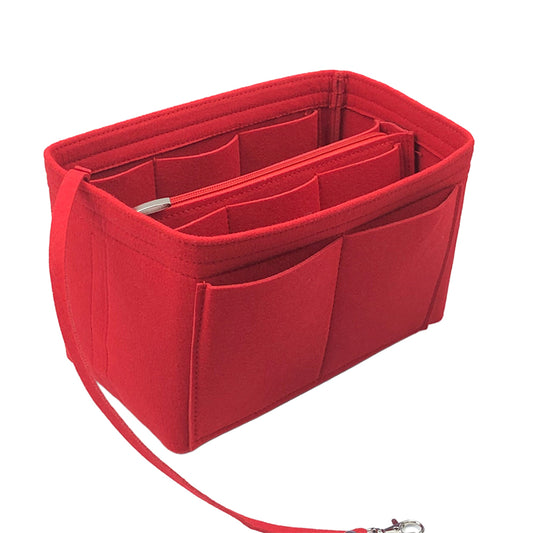 23x13x15cm Felt Bag Organiser Handbag Insert Liner Tote Red
