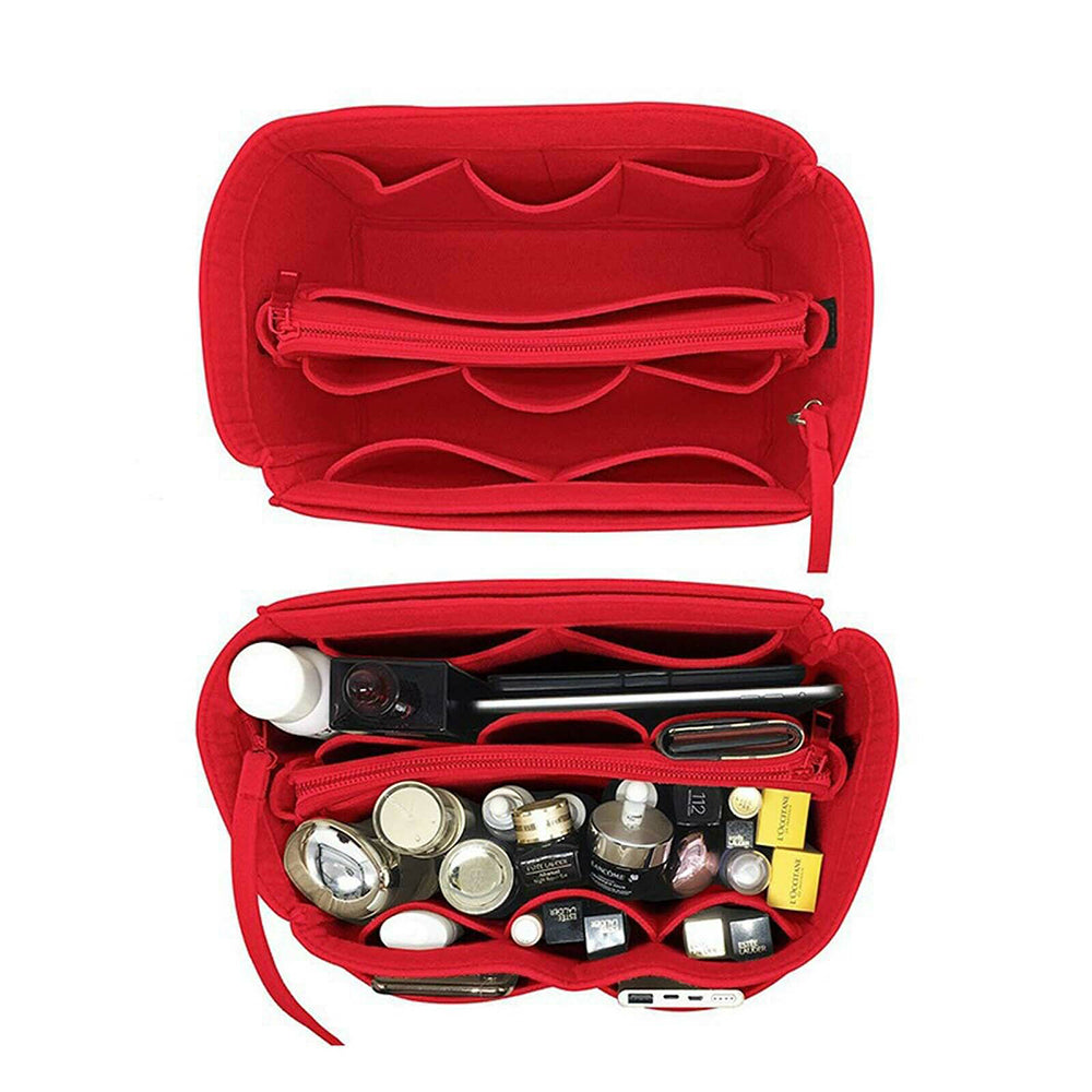 23x13x15cm Felt Bag Organiser Handbag Insert Liner Tote Red