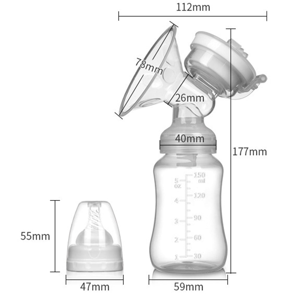 1Pcs Portable Electric Breast Pump White