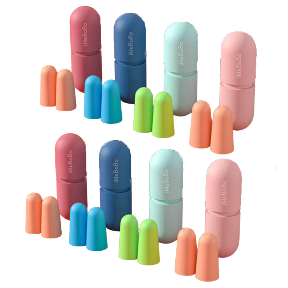 8 Pairs of Reusable Silicone Noise Reduction Earplugs