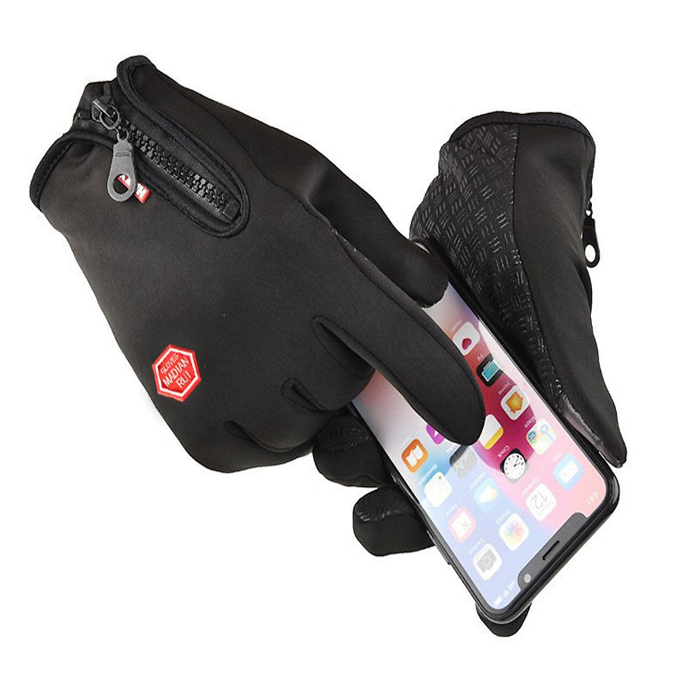 Touch Screen Gloves Water Resistant Windproof Winter Thermal Ski Gloves Black S