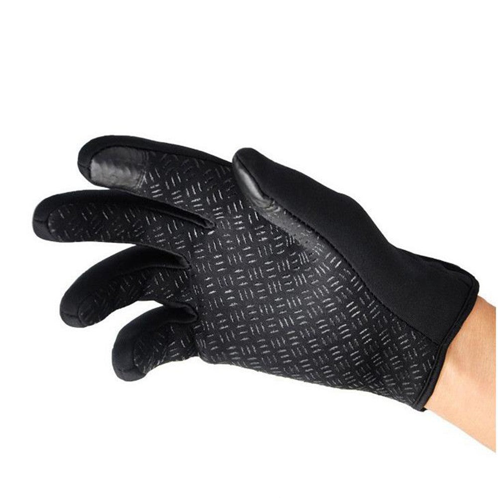 Touch Screen Gloves Water Resistant Windproof Winter Thermal Ski Gloves Black XL