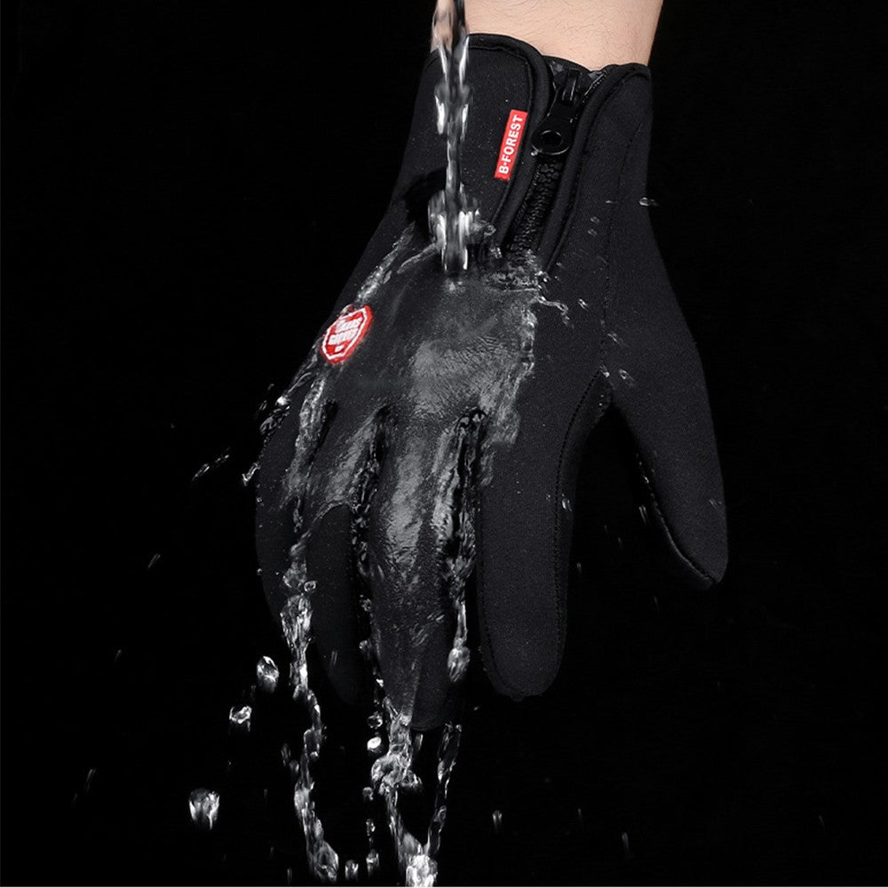 Touch Screen Gloves Water Resistant Windproof Winter Thermal Ski Gloves Black M