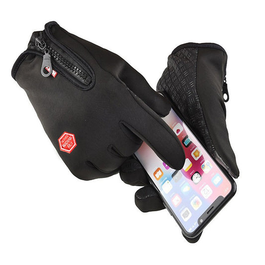 Touch Screen Gloves Water Resistant Windproof Winter Thermal Ski Gloves Black XL