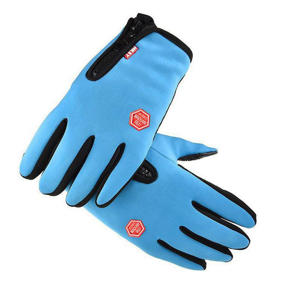 Touch Screen Gloves Water Resistant Windproof Winter Thermal Ski Gloves Blue L