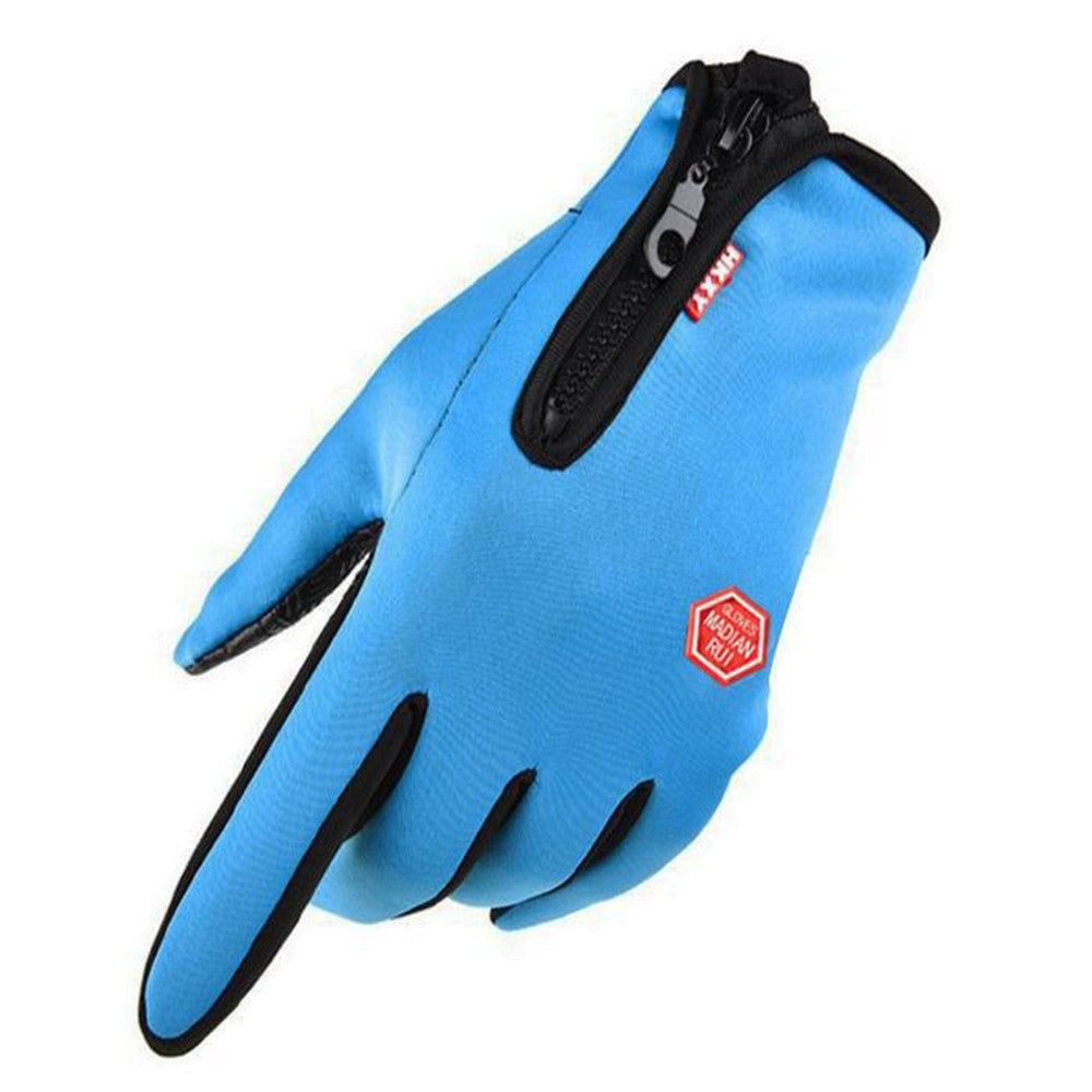 Touch Screen Gloves Water Resistant Windproof Winter Thermal Ski Gloves Blue L