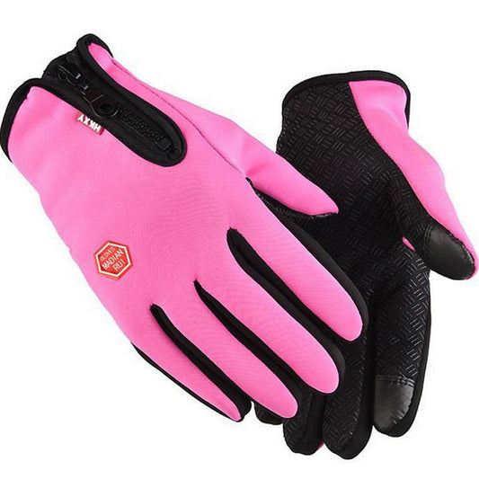 Touch Screen Gloves Water Resistant Windproof Winter Thermal Ski Gloves Pink M