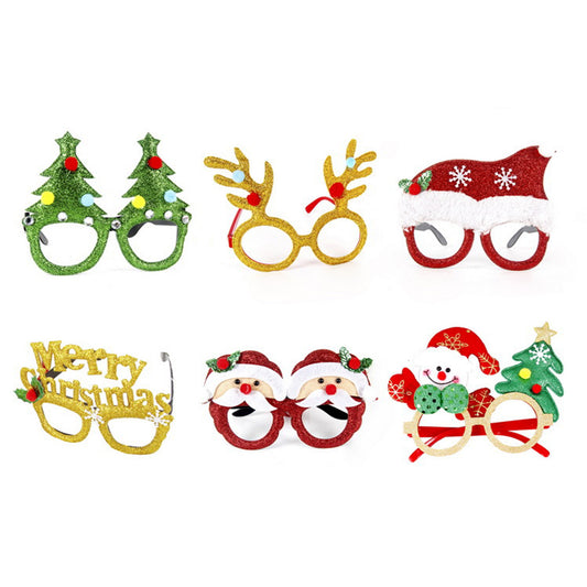 6Pcs Glitter Christmas Eyeglasses Frame