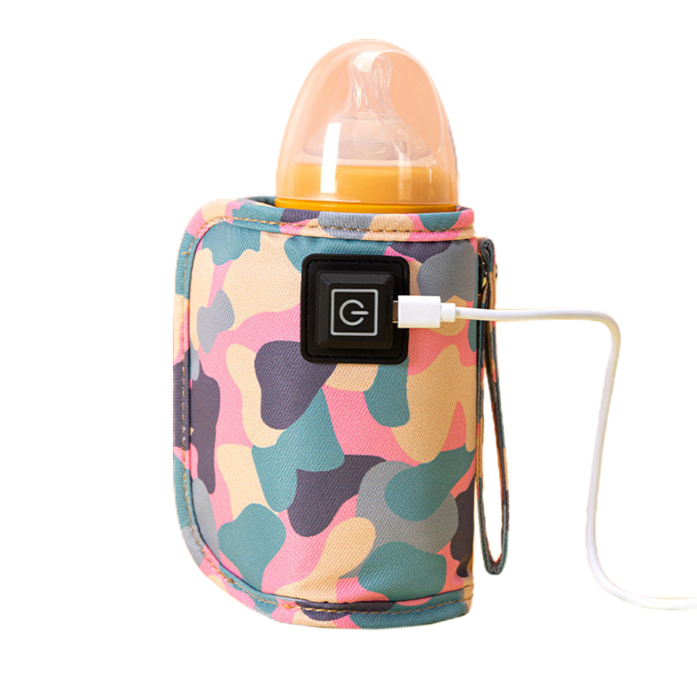 Travel USB Bottle Warmer Milk Heat Keeper Bag Pink