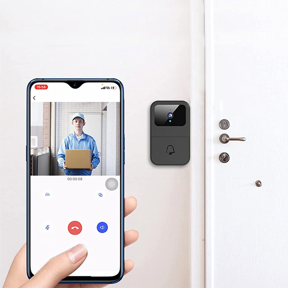 1 X WiFi Doorbell Intelligent Visual Doorbell Wireless Night Vision Safety Doorbell with Dingdong Machine