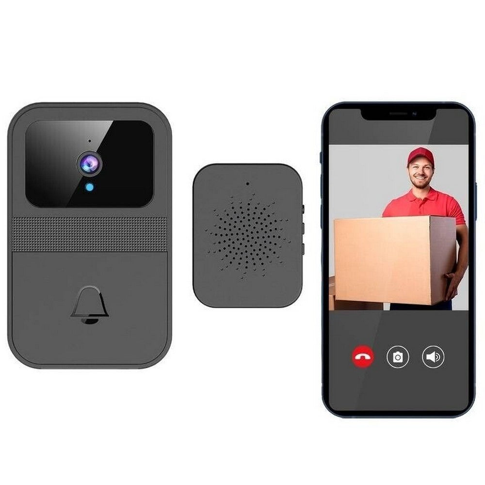 2 X WiFi Doorbell Intelligent Visual Doorbell Wireless Night Vision Safety Doorbell with Dingdong Machine