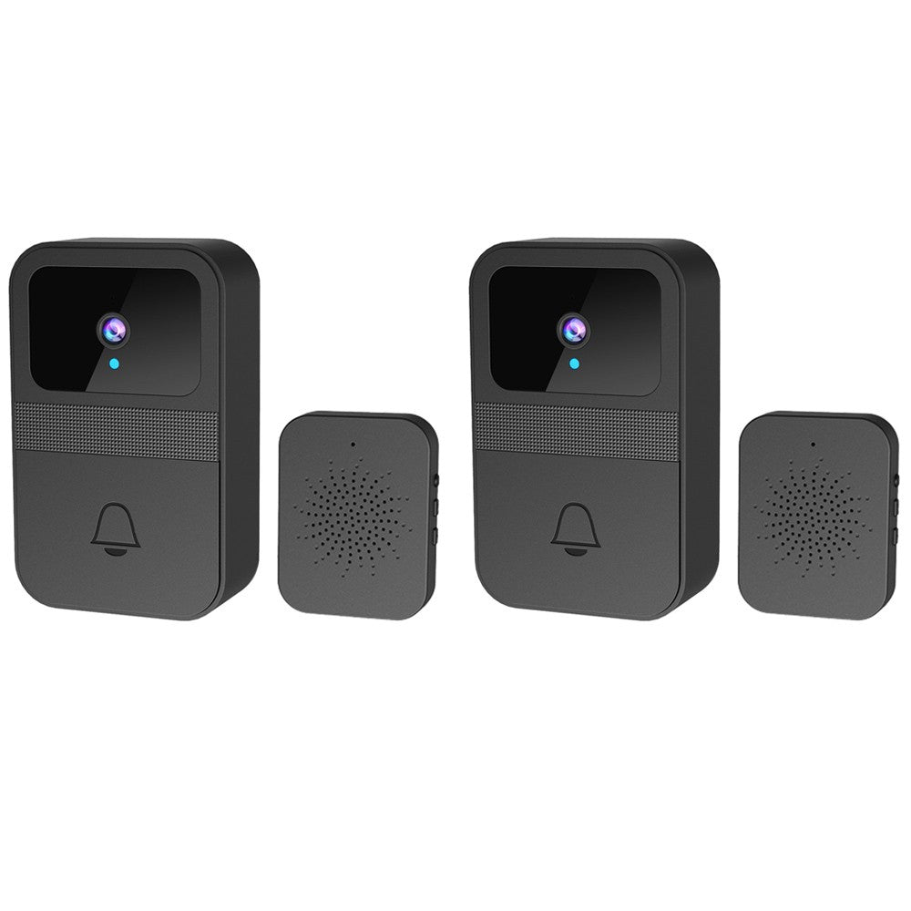 2 X WiFi Doorbell Intelligent Visual Doorbell Wireless Night Vision Safety Doorbell with Dingdong Machine